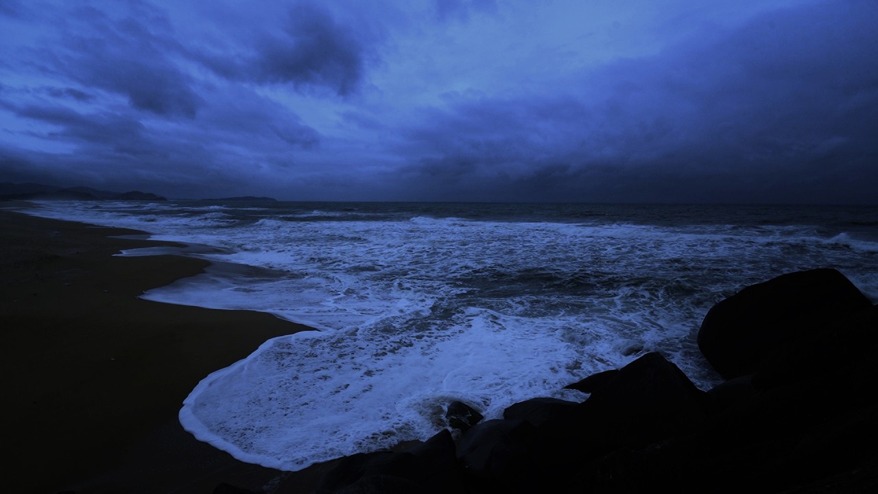Dark Ocean Waves at Night - Continuous Ocean Sounds for Deep Sleep All Night
