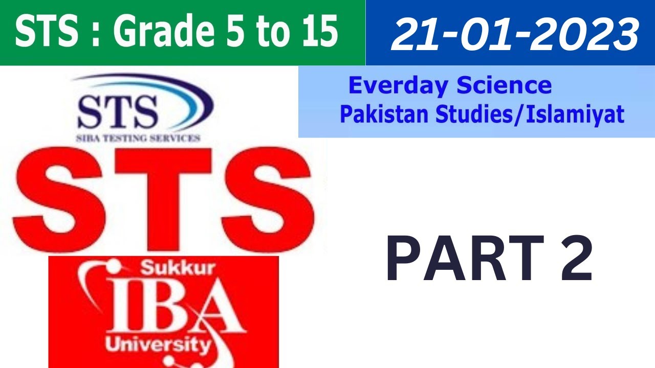 Screening Test for Graduation Category 05 to 15 on 21/01/2023 part 2 #IBA #STS #today sts test