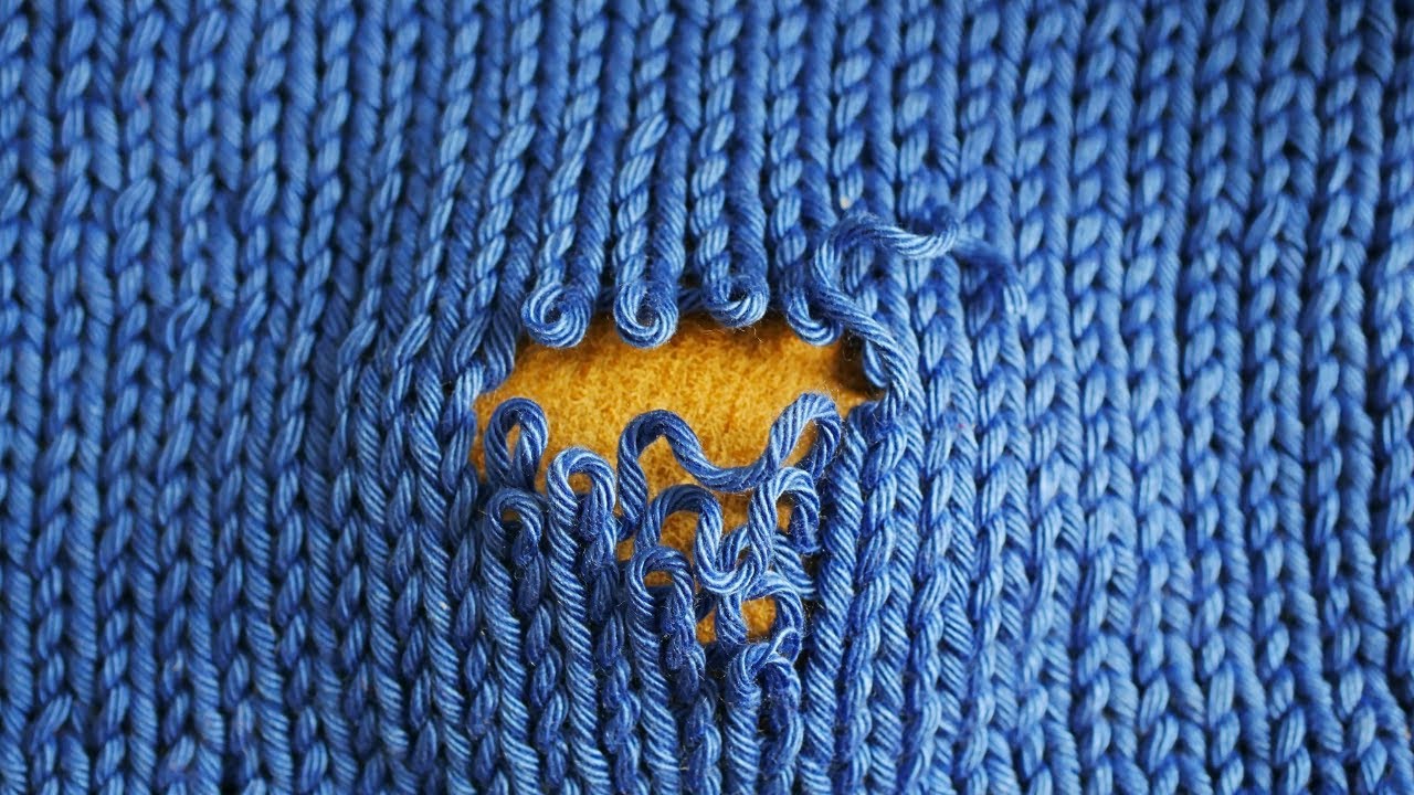 Simple way to repair hole in knitted sweater!