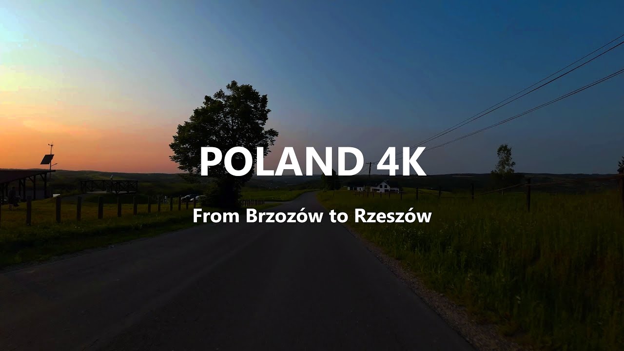 Evening driving through Polish villages | From Brzozów to Rzeszów | POLAND 4K