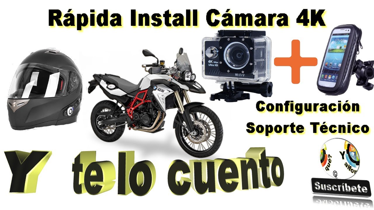Como instalar camara 4k + Casco + Moto + Configuracion Telefono + Completo