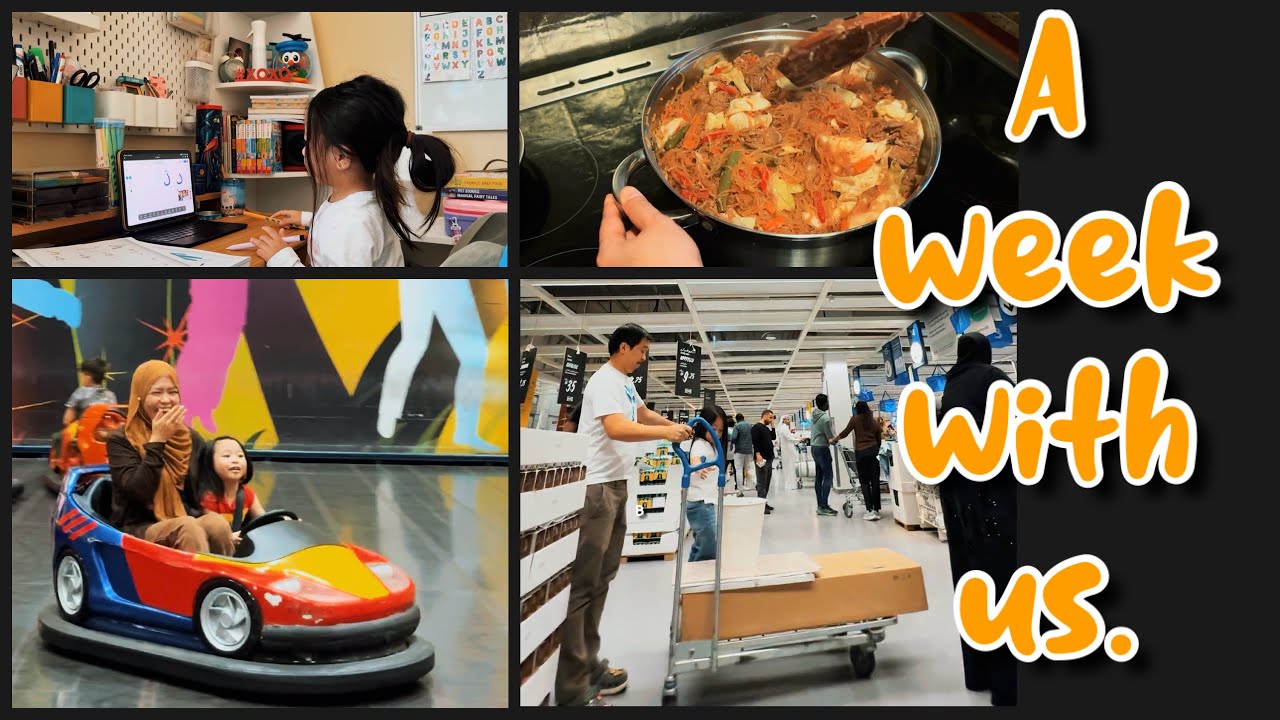 Arabic Online Class | Bumper Car | IKEA Desk Shopping | Cooking Bihon #family #love #onlineclass 🥰✨