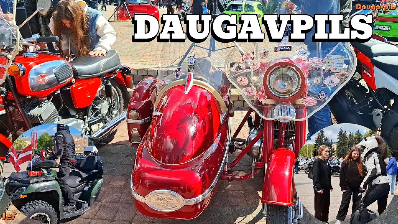 Latvija Daugavpils Открытие мотосезона в Даугавпилсе Vienibas laukums Площадь Единства