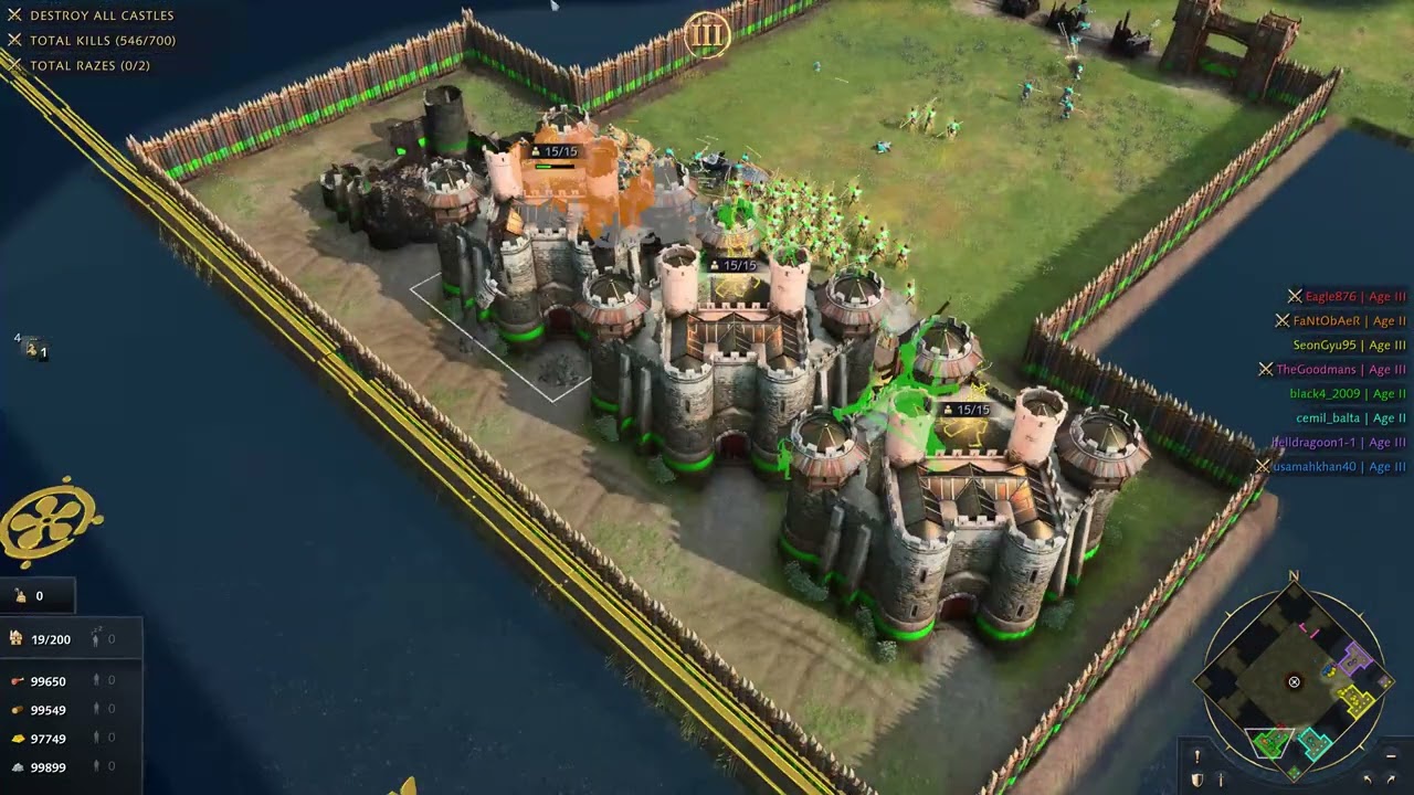 Age of Empires 4 4v4 CBA ATTACK BACK AND FORTH Multiplayer Gameplay