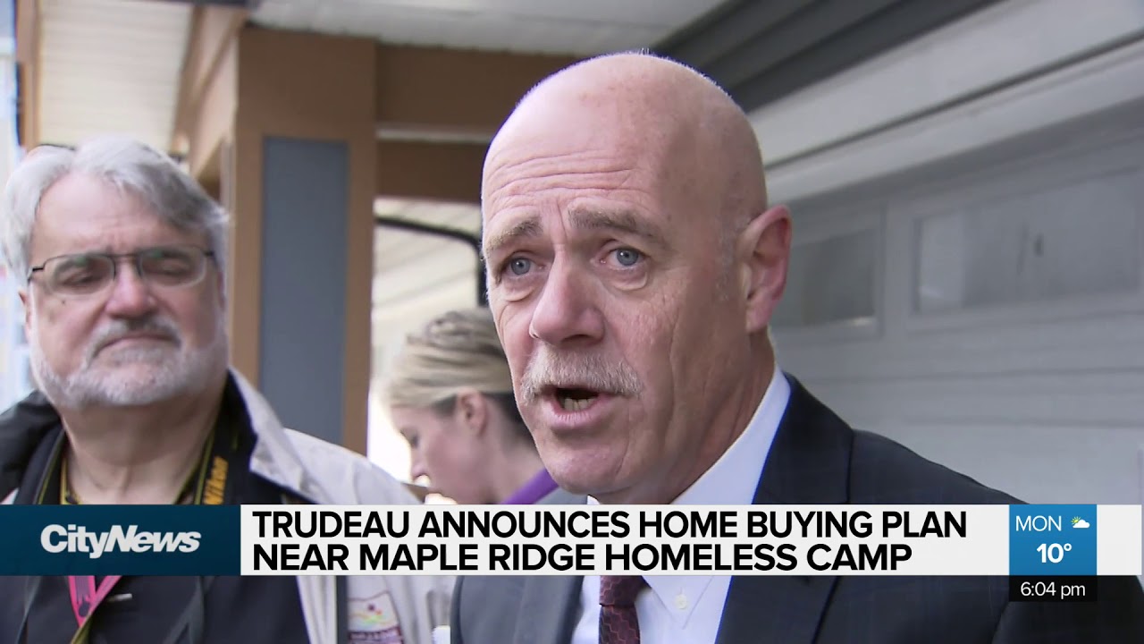 Trudeau announces home buying plan near homeless camp