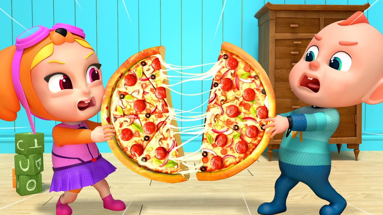Let's Share the Pizza | Sharing is Caring | Good Manners | Rosoo Nursery Rhymes & Kids Songs