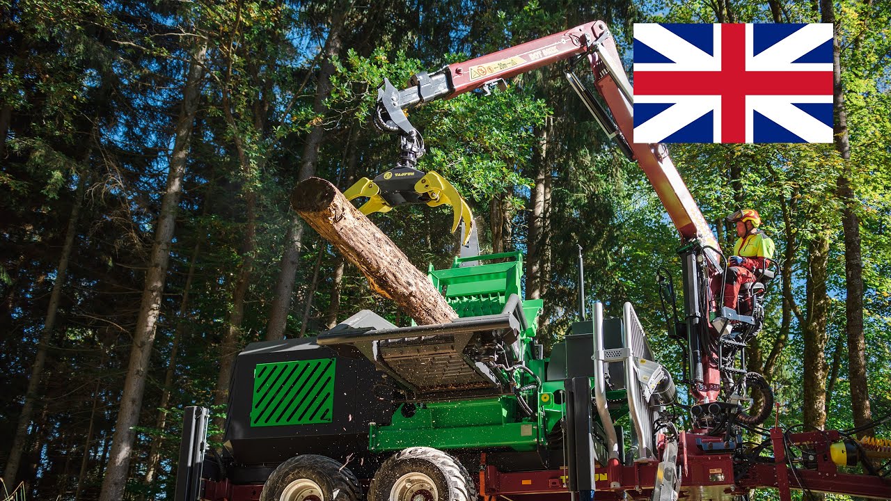 Tajfun DOT 50ZK Hydraulic crane & Tajfun GAP 140 Forestry trailer & Heizohack Crane-fed chipper