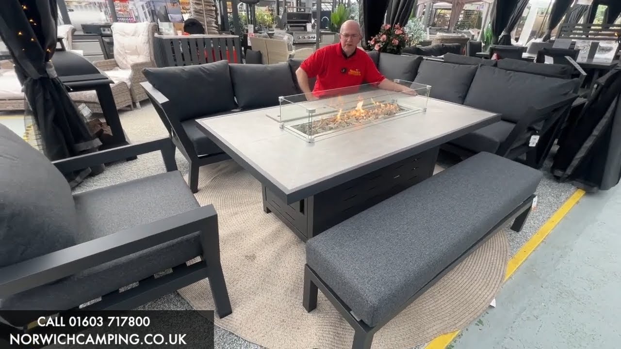 Bramblecrest San Marino Rectangular Firepit Set