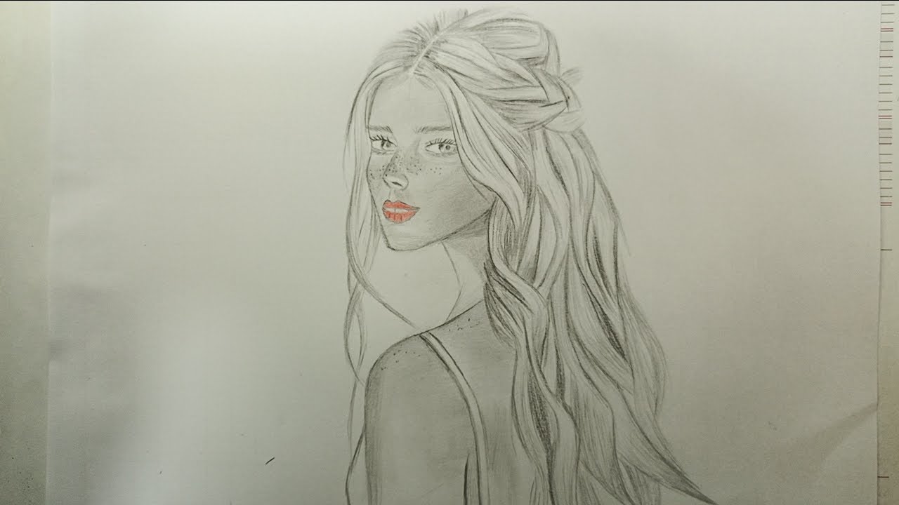 كيفية رسم فتاة جميلة بقلم رصاص / رسم سهل /How to draw a beautiful girl with a pencil / Easy drawing