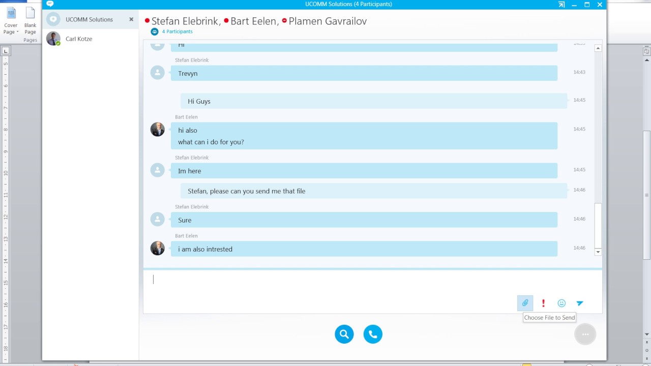 SfB Persistent Chat demonstration