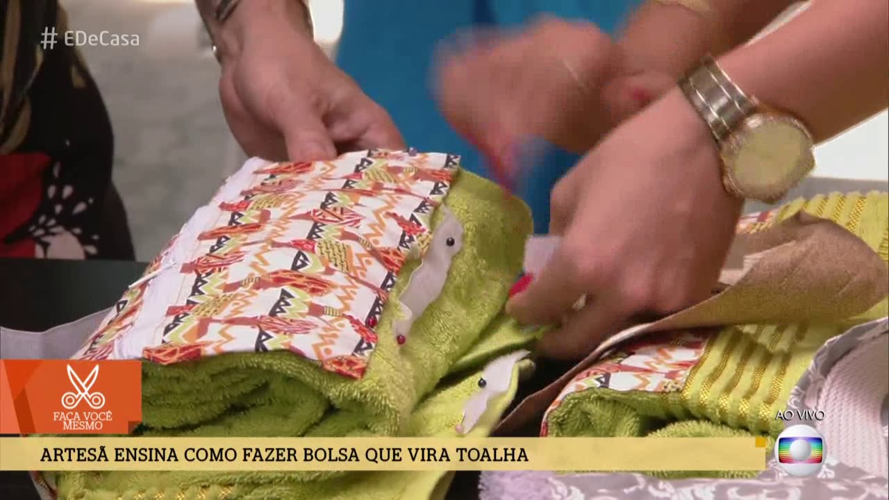 É de Casa 09/03/2019 - Aprenda a fazer bolsa que vira toalha