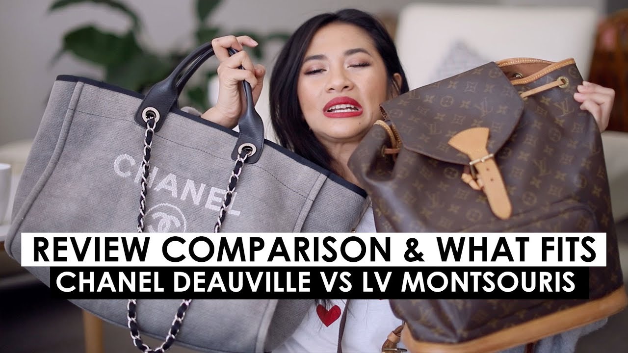 Comparison Review Chanel Deuville Vs. LV Montsouris | Bags I used for studying