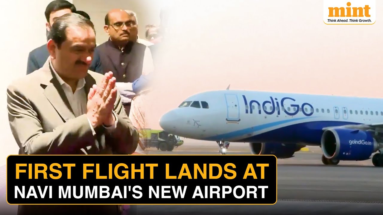 Navi Mumbai International Airport Begins Operations With FIRST Commercial Flight | Watch