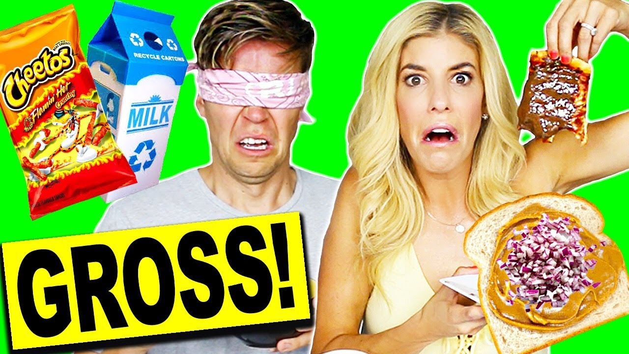 TRYING WEIRD FOOD COMBINATIONS BLINDFOLDED CHALLENGE! (EATING FUNKY & DIY FOODS)