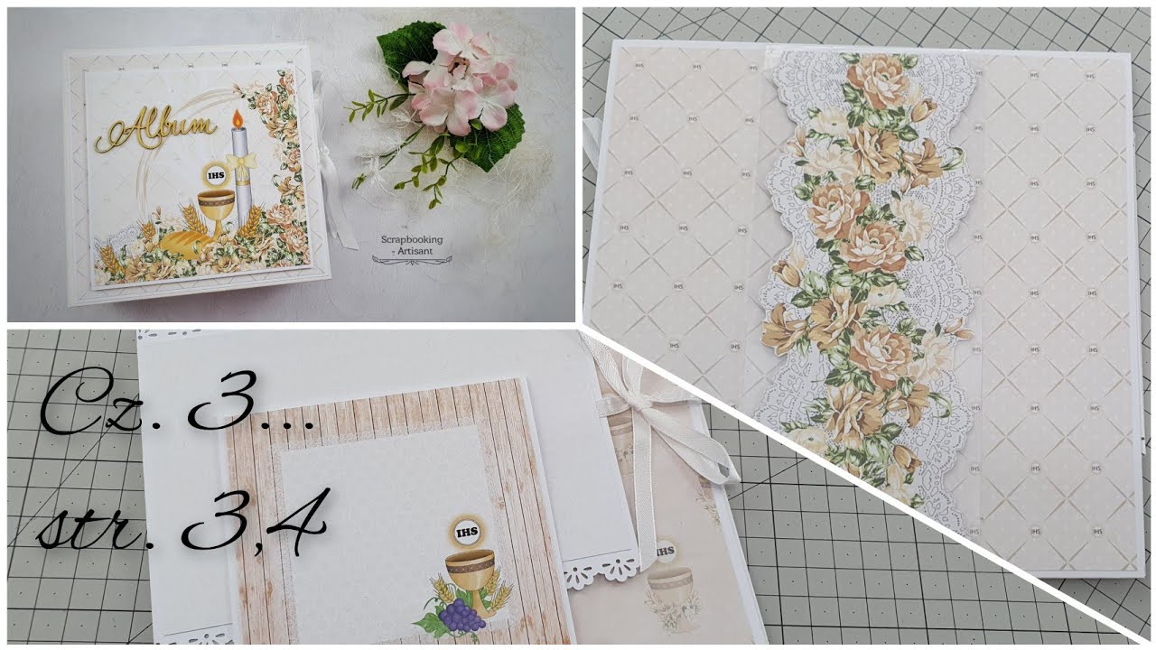 Scrapbooking # album komunijny # communion album # CZ. 3  # DIY tutorial...