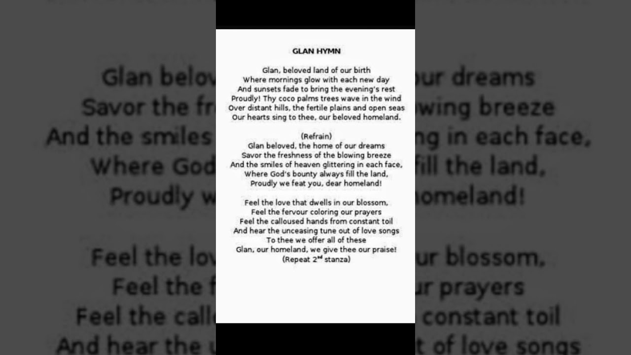 GLAN HYMN LYRICS 🌴