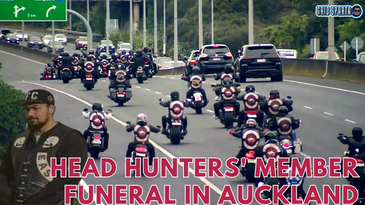 Head Hunters gather for funeral of member Charles Pongi in Auckland