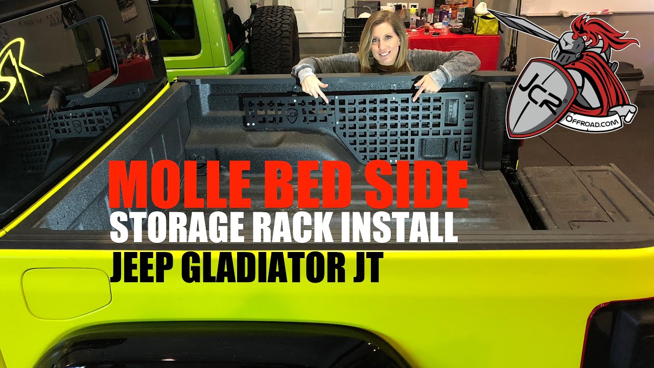 Molle Bed Side Storage Rack Install - Neon Jeep Gladiator JT - JCR Off Road