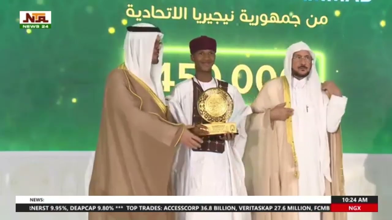 Nigerian Student Comes 2nd In King Abdulaziz International Qur’an Competition In Makkah, Saudi Arabi