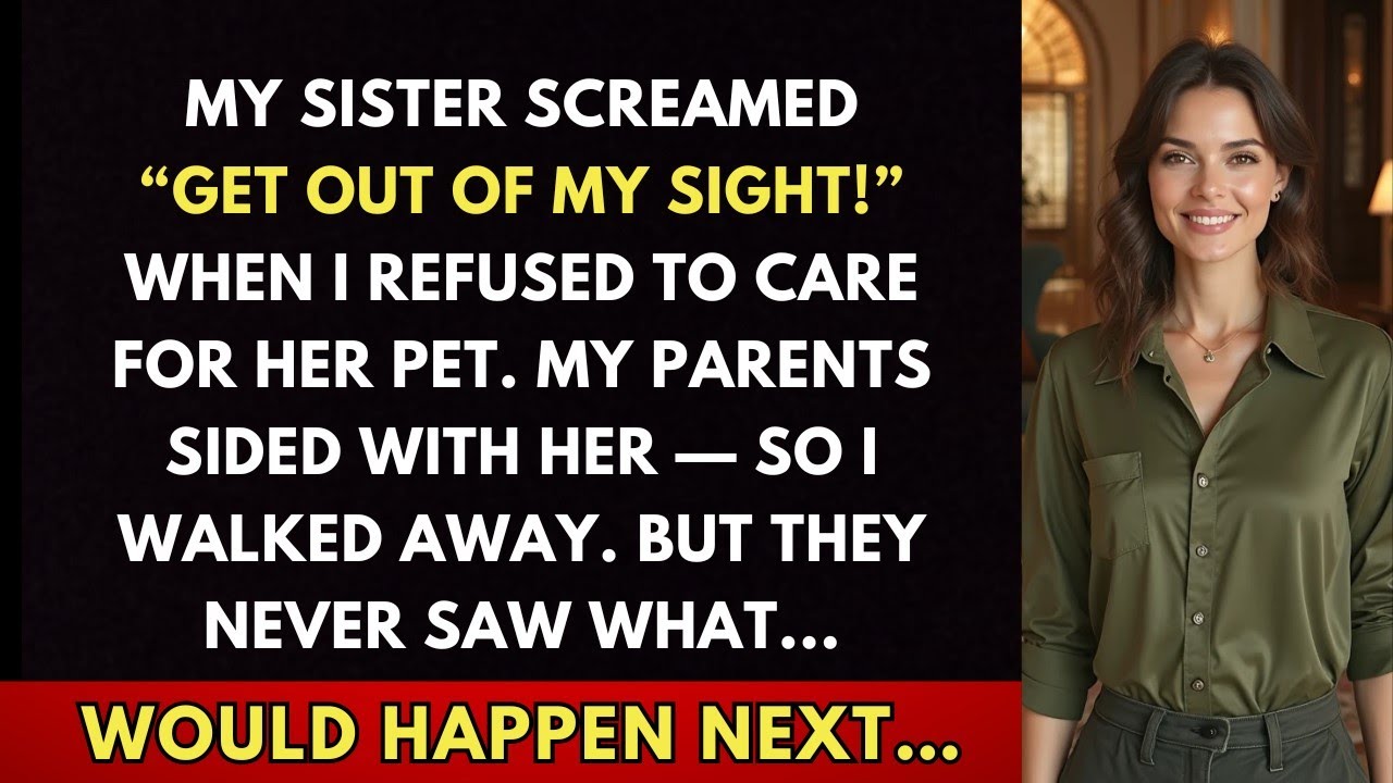 My Sister Yelled “Get Out Of My Sight!” When I Refused Her Pet. I Stormed Off—But You'll Regret It.