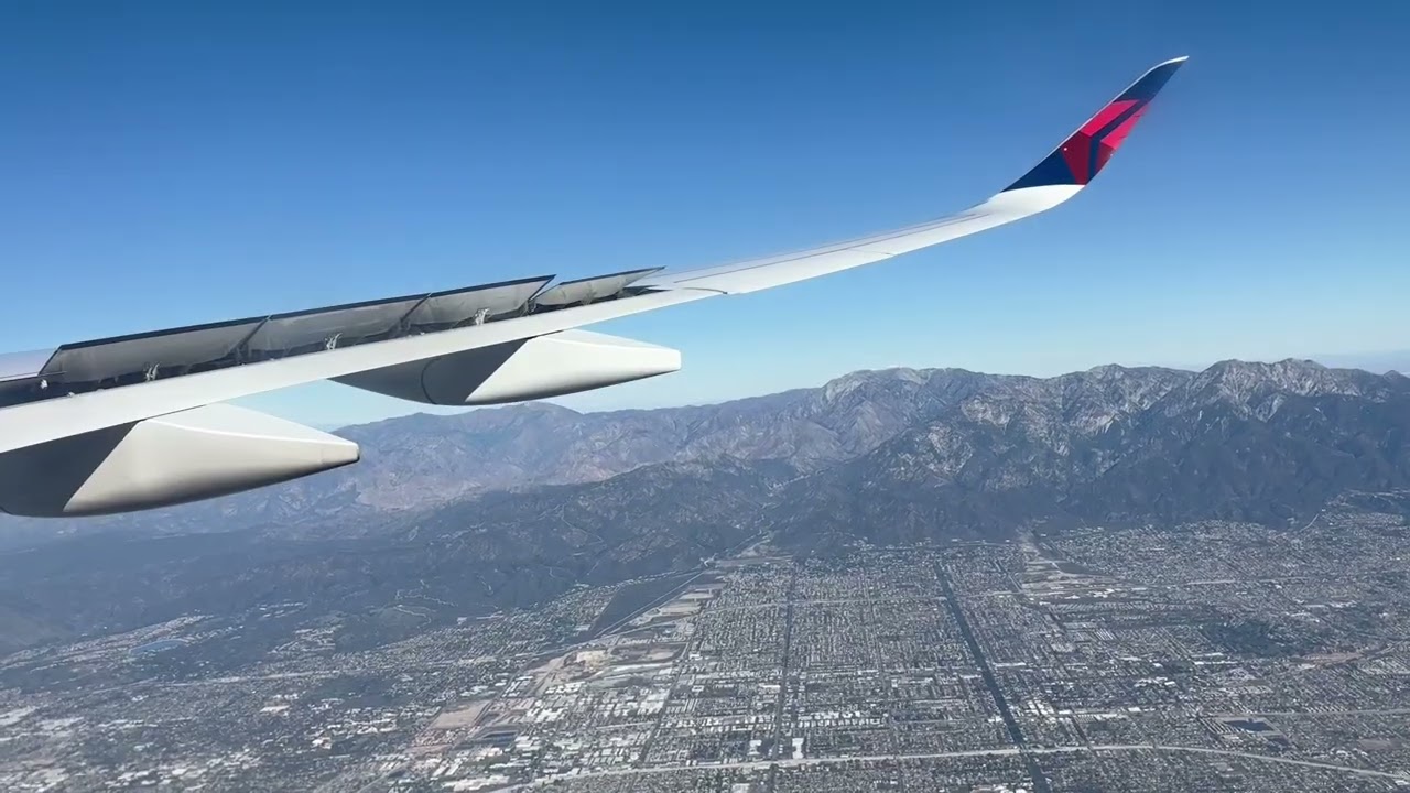 Delta Air Lines A350-900 Descent & Landing at Los Angeles Int’l Airport