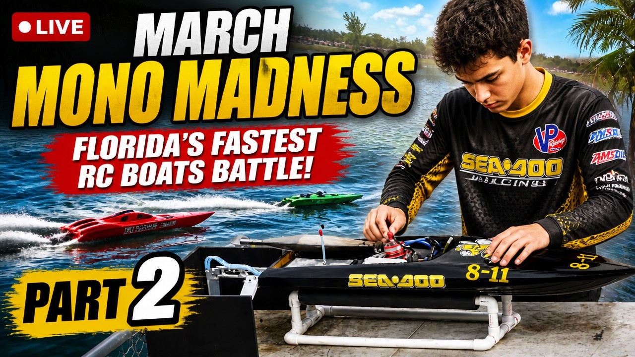 March Mono Madness LIVE — Florida's Fastest RC Boats Battle in One Epic Day Part 2