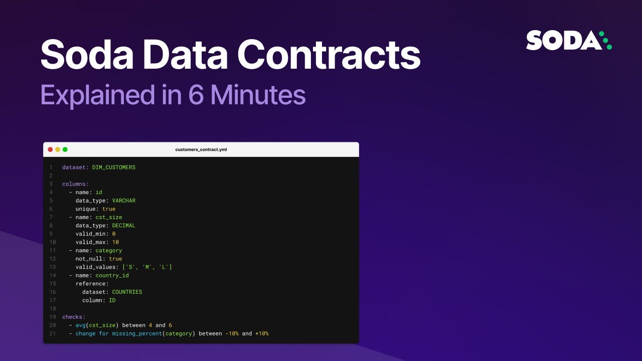 Soda Data Contracts Explained in 6 Minutes