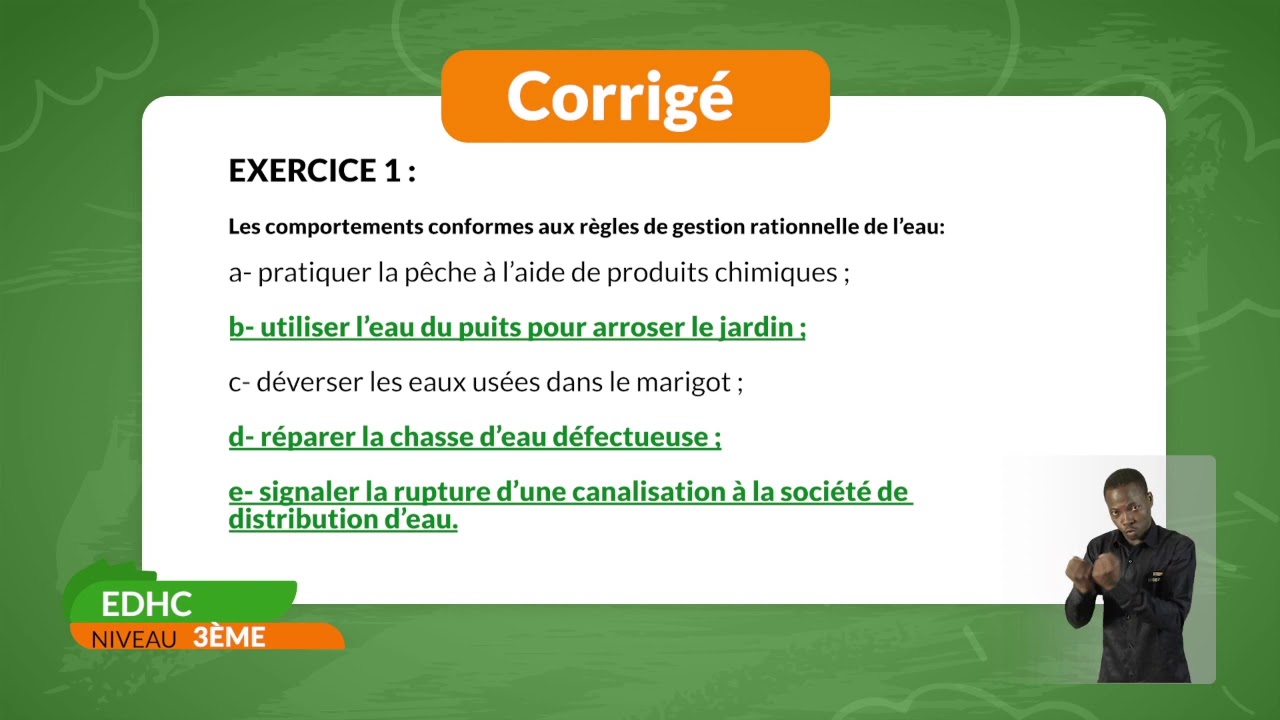 3eme-EDHC-Leçcon 13 : La gestion rationnelle de l’eau et la sauvegarde de la paix sociale