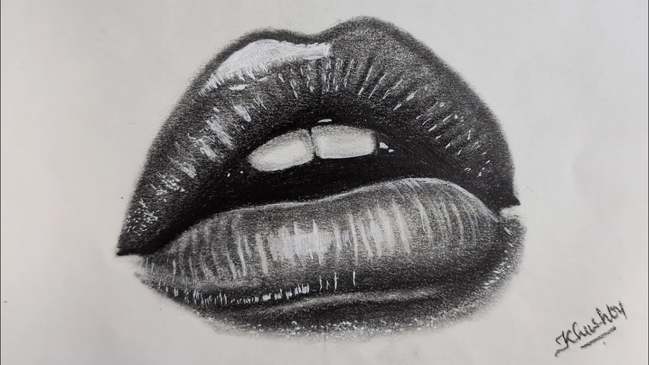 Realistic Lips Drawing | Step-by-step Tutorial for Beginners | ASMR