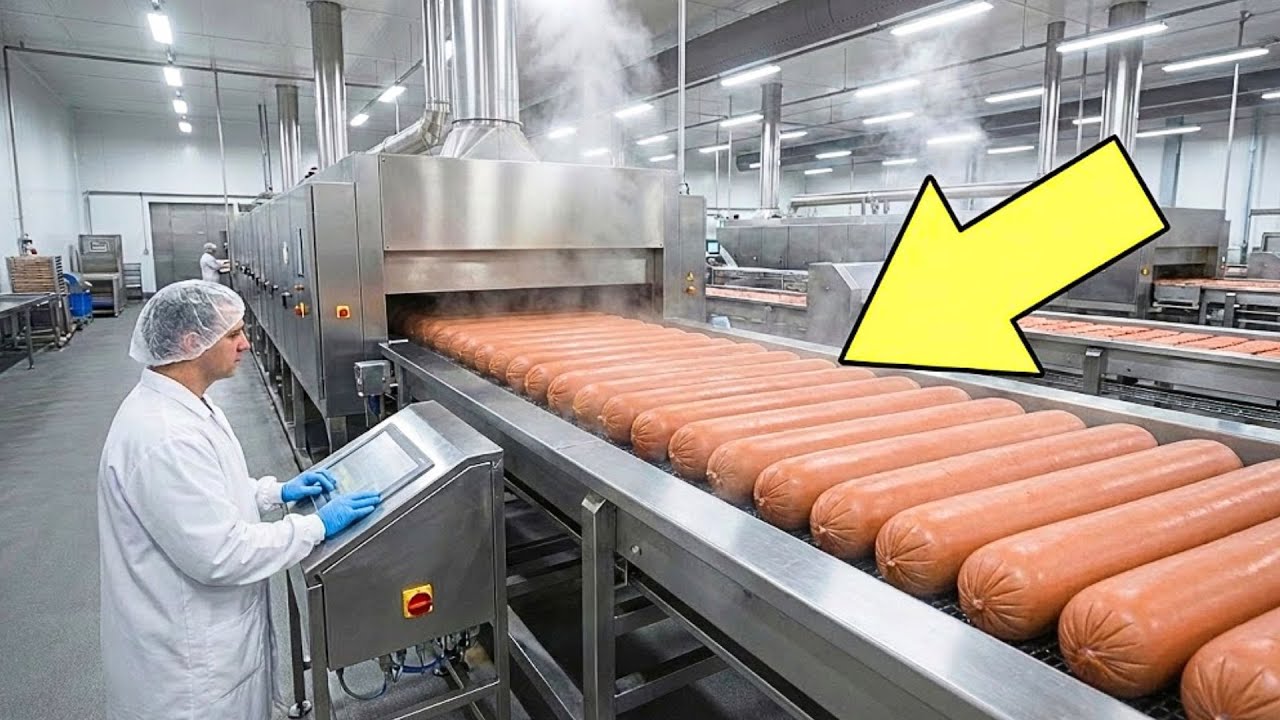 How It's Made the Mass Production of Hot Dogs in Mega Factory