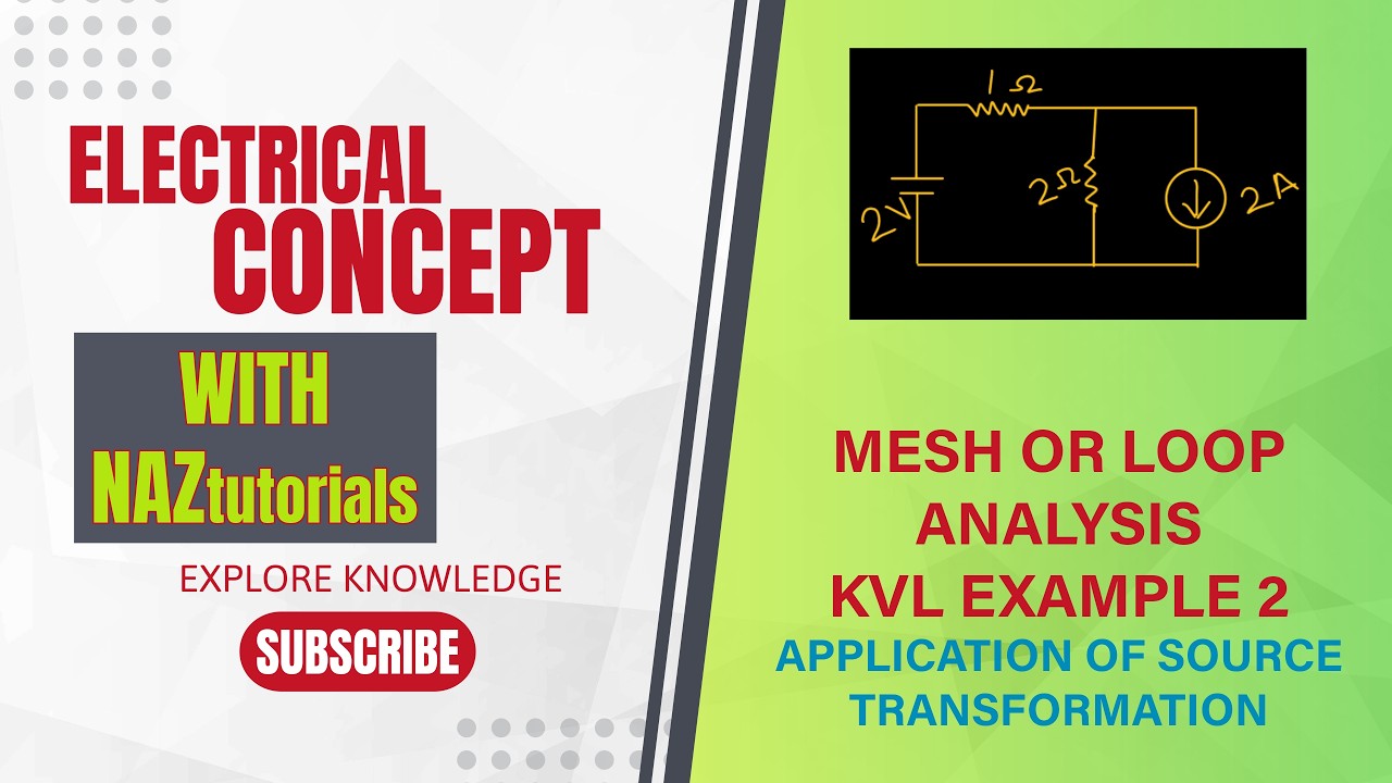 SOURCE TRANSFORMATION CIRCUIT SOLUTION KVL Example 2 #electrical #Kirchhoff' s law