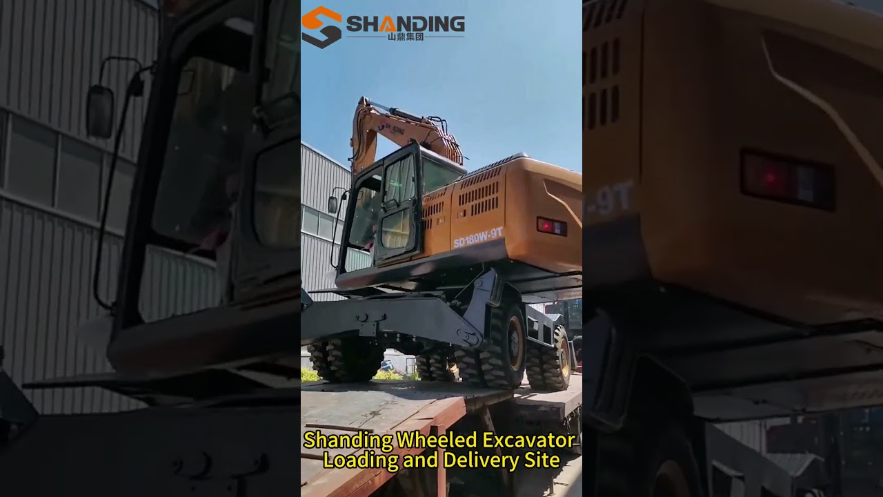 Shanding Wheeled Excavator Loading and Delivery Site