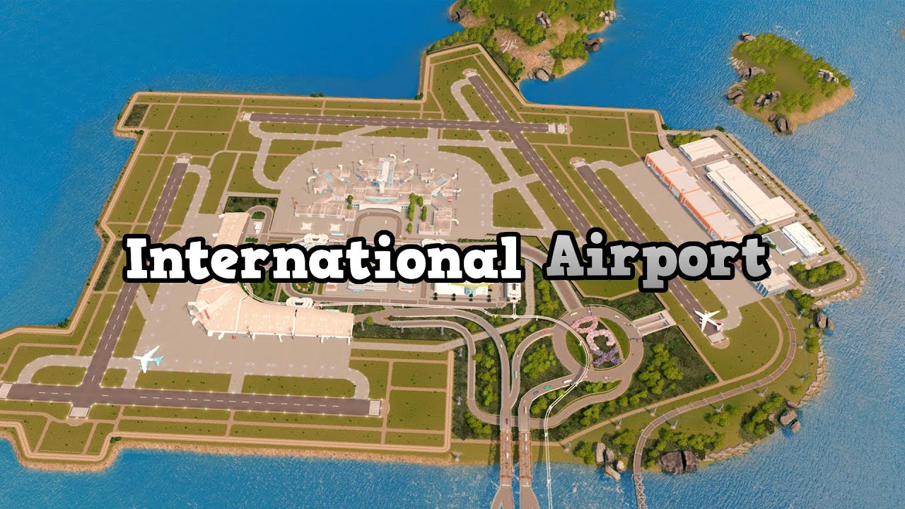 International Airport on an island in Cities: Skylines | No Mods | Sunset Harbor DLC | Ep. 25