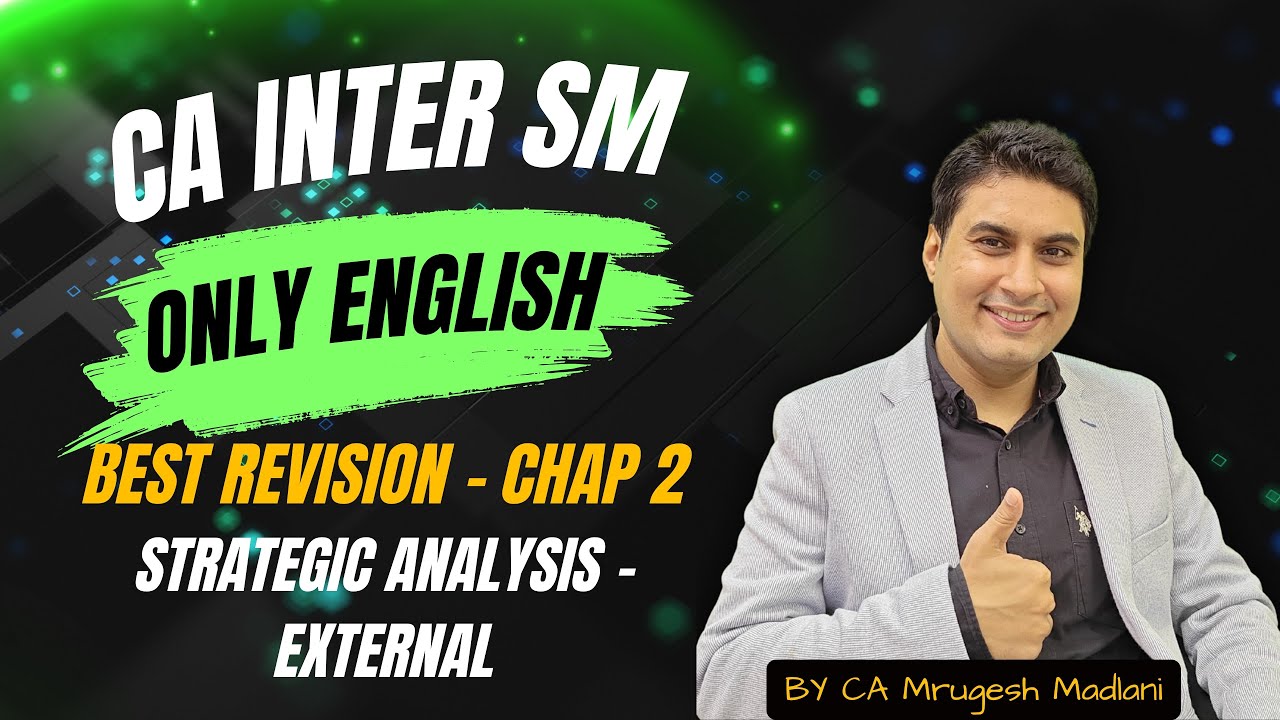 CA Inter SM New Syllabus | Revision of Chapter 2 - Strategic Analysis - External | ONLY ENGLISH