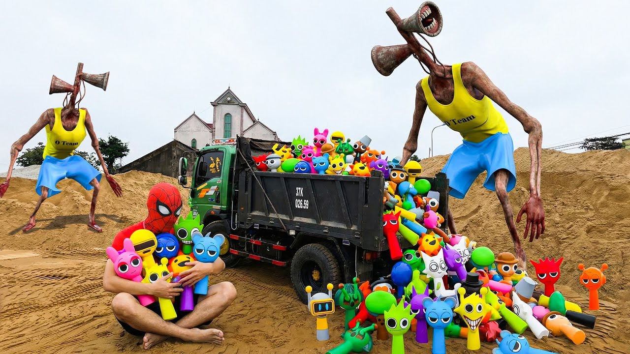 Spider-Man & Siren Head Find a Truck Loaded with Sprunki - Spider Storie (Action POV Live)