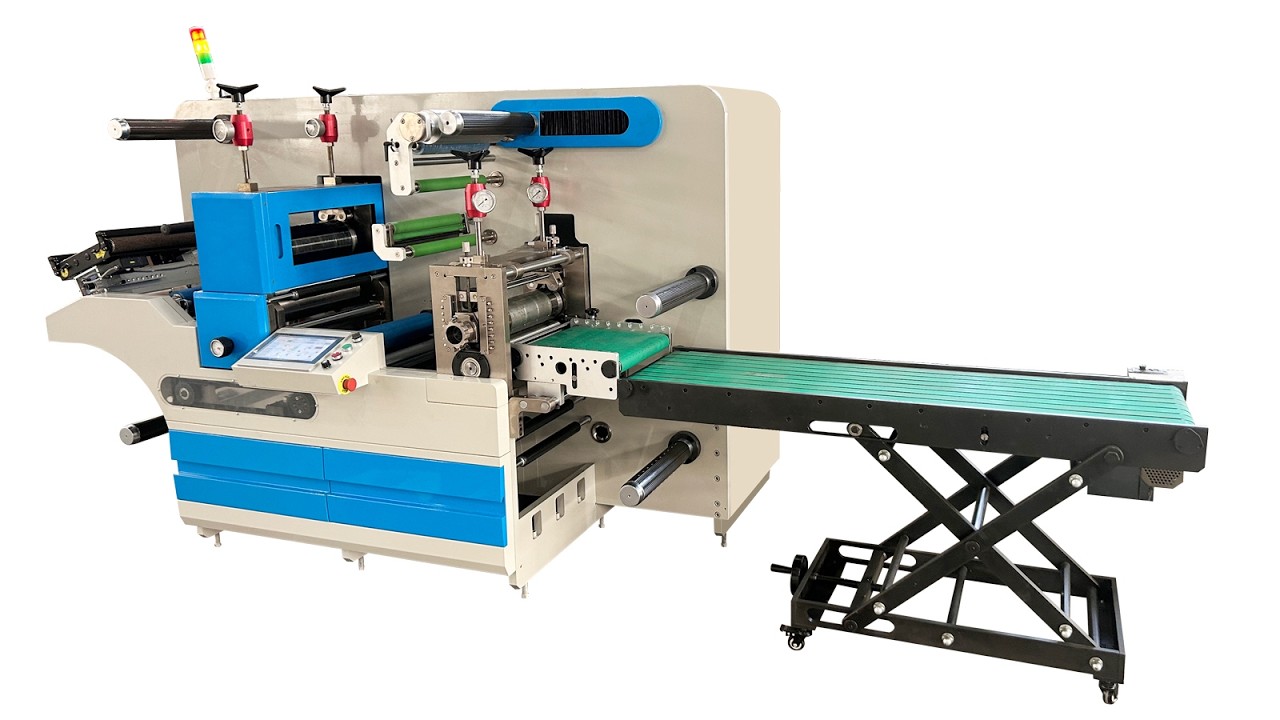 semi rotary  label die cutting and turret rewinding machine- label converting machine
