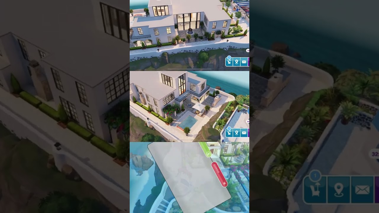 Sims FreePlay House Tour| Santorini Mansion|Luxury 5-Bedroom Cliffside Villa |Sims FreePlay Tour🌊