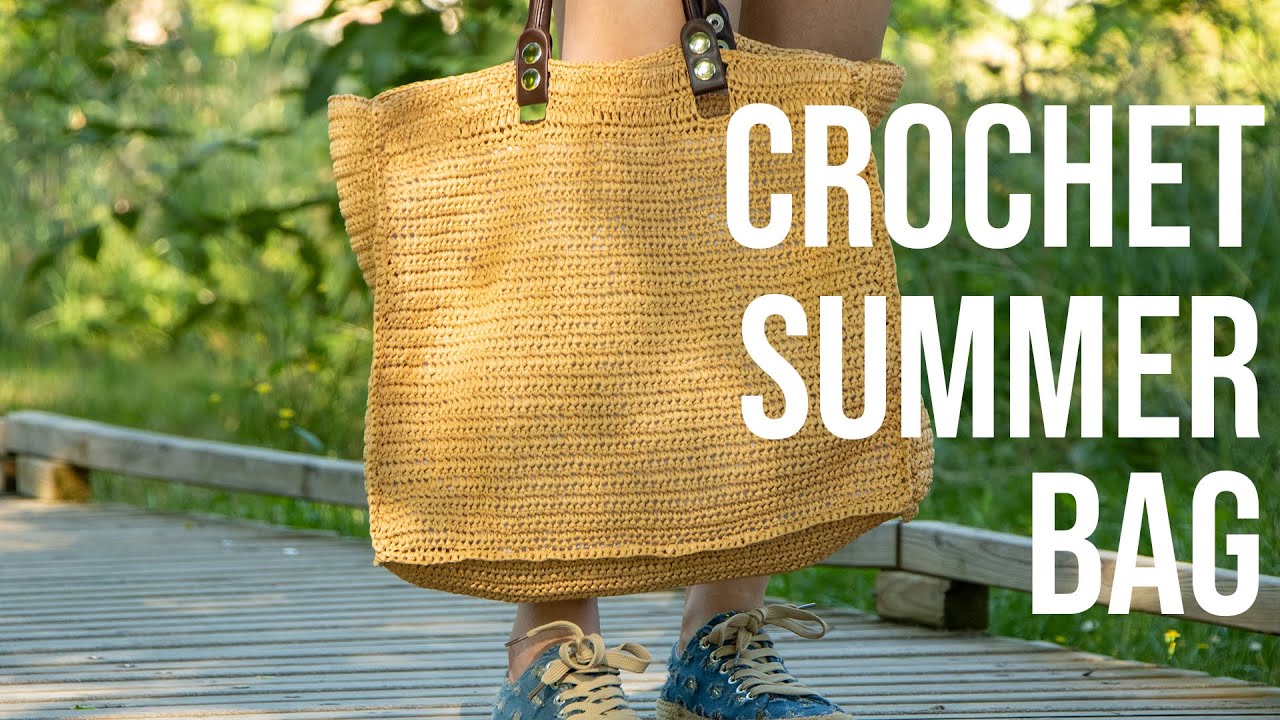 BEGINNER RAFFIA SUMMER BAG l CROCHET TUTORIAL