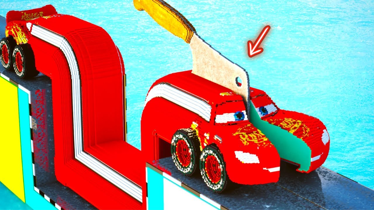 LONG CARS vs 1000 DEGREES GIANT KNIFE in Teardown