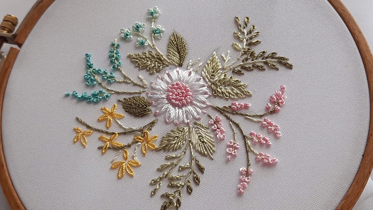 Simple Lazy Daisy ? Dimensional Embroidery Summer bouquet