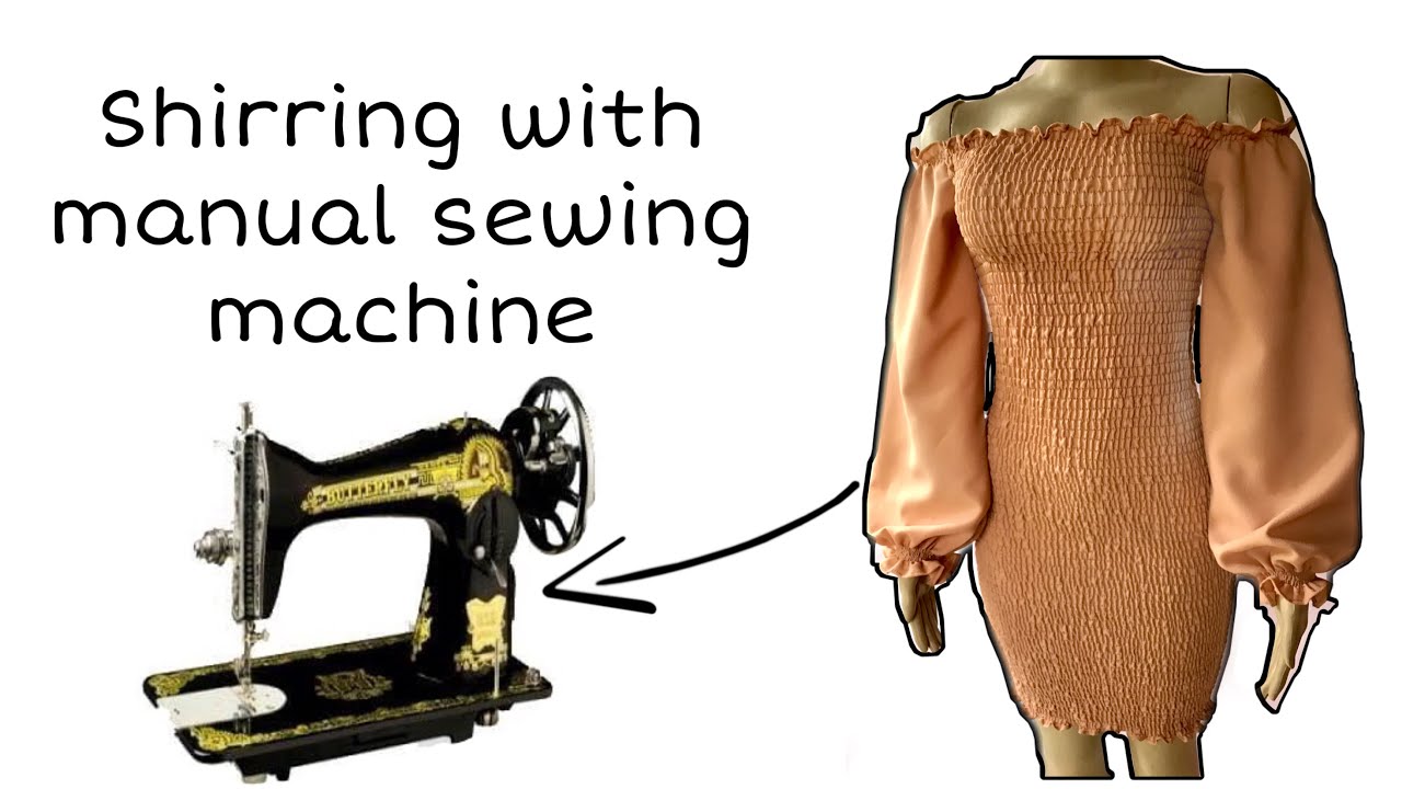How to shir with manual sewing machine| HACK TO STOP THREAD FROM CUTTING| smocked dress