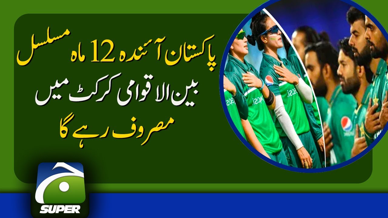 What is Pakistan cricket teams' 12-month schedule?