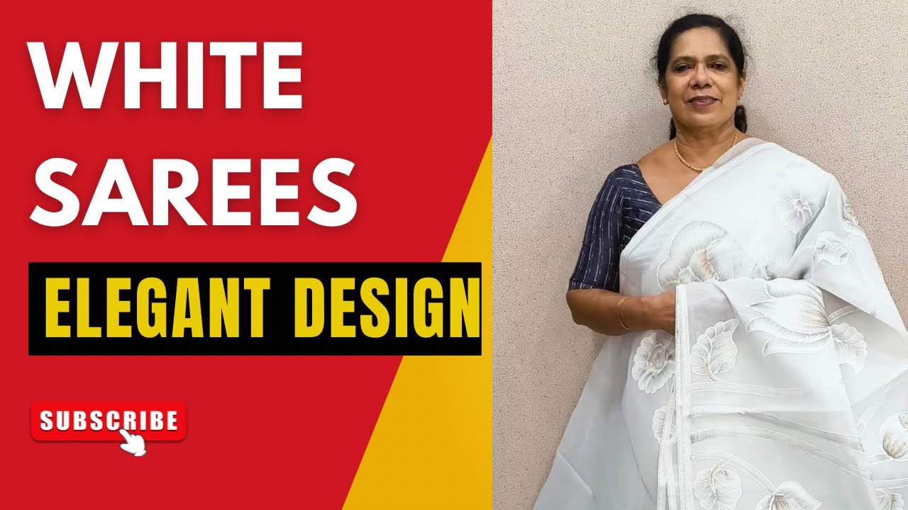 F949 | White Sarees | Cotton - Tussar - Chiffon - Chanderi | Pure White Sarees | Fiyon Sarees