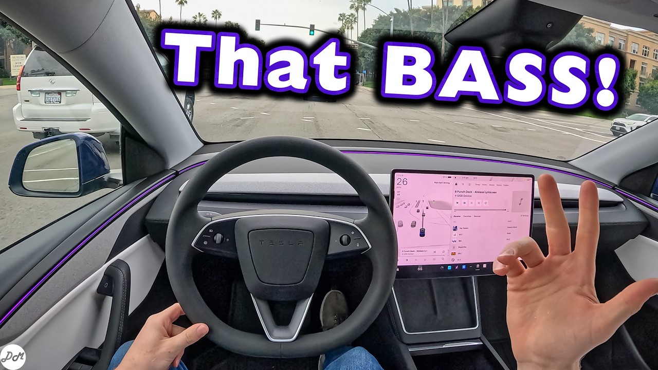 Обзор премиальной аудиосистемы Tesla Model Y 2026 года с 16 динамиками (15 + 1 сабвуфер).