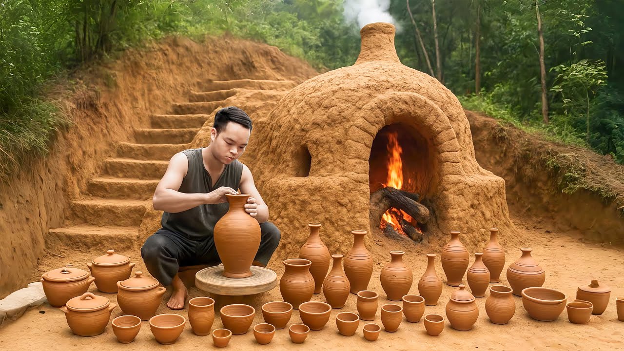 Primitive Technology: How to Make Pottery from Scratch with Natural Clay | Start to Finish