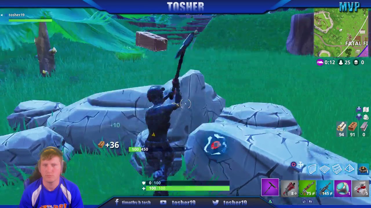 Tosher.0 playing Fortnite Ninja Style