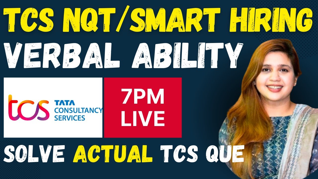 🔴TCS NQT/Smart Hiring Live MOCK TEST | TCS Verbal Ability | Tanvi Ajmera
