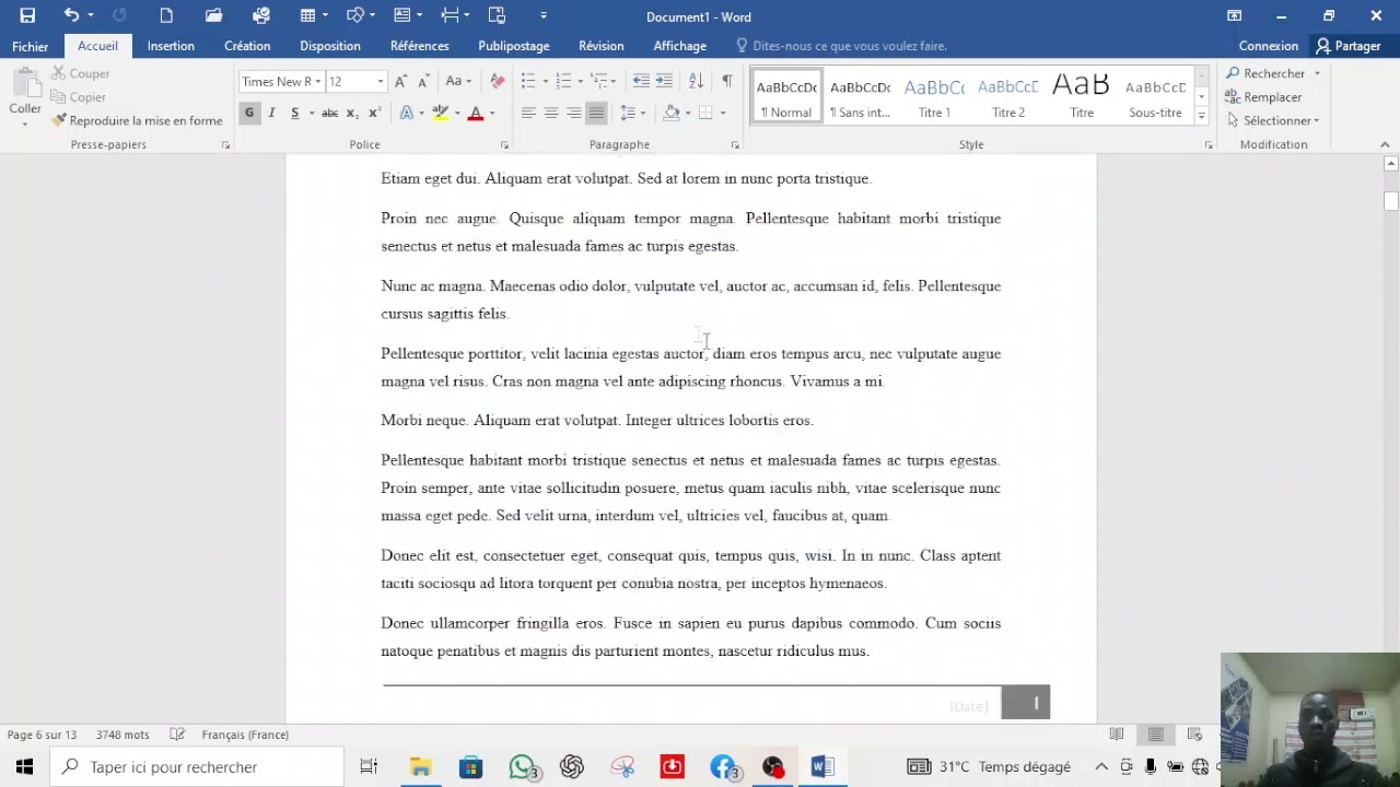 Word : Comment créer des Sections dans un document ?