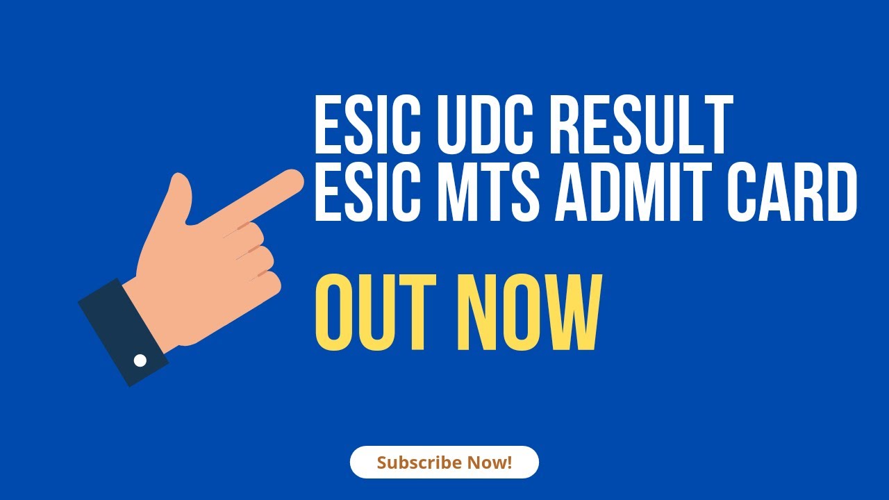 ESIC UDC 2022 phase-1 result out| ESIC MTS 2022 Admit card out