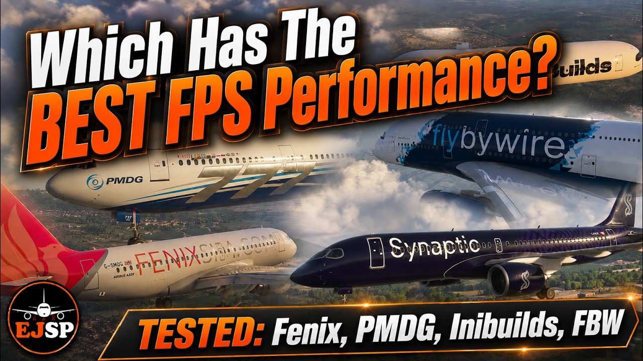 У какого самолета в MSFS 2024 самый ВЫСОКИЙ FPS? | Fenix vs PMDG vs iniBuilds vs FlyByWire vs A220